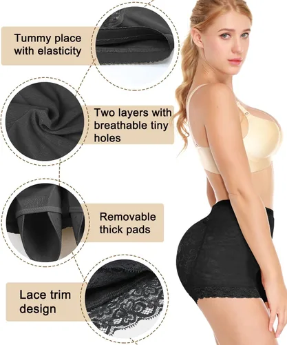 Vista 4 de NINGMI Women Butt Lifter Padded Shapewear Enhancer Control Panties Body Shaper Underwear