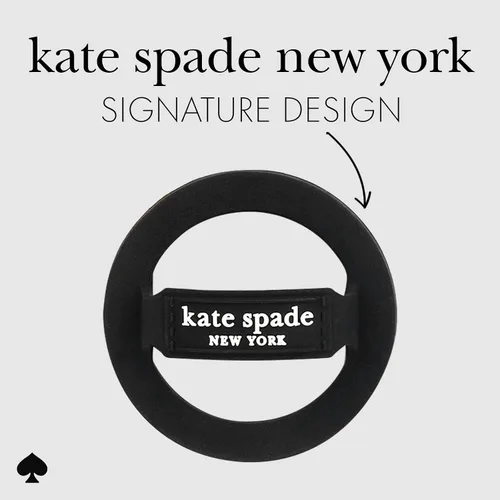 Vista 2 de Kate Spade New York Agarre magnético para móvil con asa - Desmontable y plegable - Negro Stylish Designer Phone Holder for Hand - Removable and