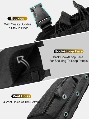 Vista 5 de OneTigris Triple Mag Pouch with Utility Pouch Tactical Placard