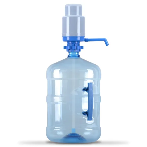 Vista 2 de Brio Bomba de agua potable manual universal y soporte para botella de agua de acero inoxidable con 2 válvulas dispensadoras