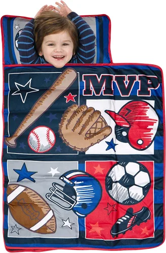 Vista 10 de Baby Boom Kids Nap Mat Set – Includes Pillow and Fleece Blanket