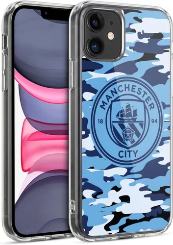 Vista 72 de Head Case Designs Funda de gel con licencia oficial del Manchester City Man City FC Blue Moon Badge Camou [protección de grado militar] compatible
