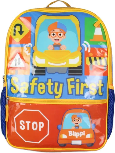 Vista 2 de AI ACCESSORY INNOVATIONS Blippi Backpack Safety First Kids School Travel Backpack Juego de 5 piezas con lonchera, bolsa con cordón, botella de agua