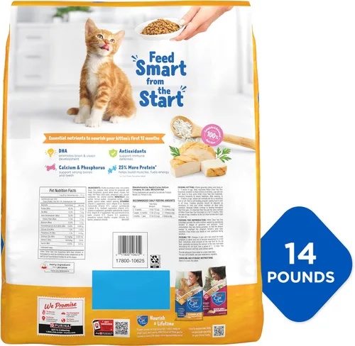 Vista 9 de Alimento seco para gato con fórmula nutritiva de Purina Kitten Chow, 14 lb