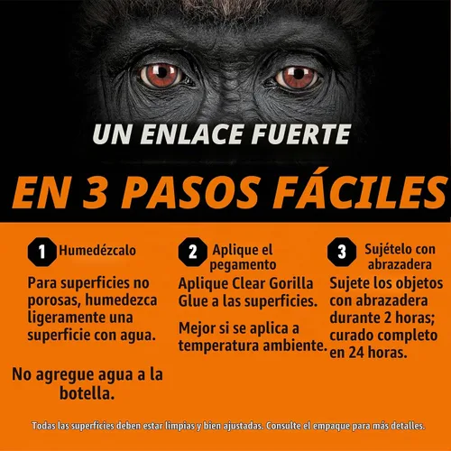 Vista 6 de Gorilla - Pegamento transparente, botella de 1.75 onzas (paquete de 1) - Cristal claro, para todo uso y resistente al agua Fórmula resistente al