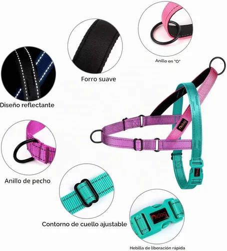 Vista 12 de Arnés para Perros sin Jalón con Mango Acolchado Suave, Ajustable y Ligero, Chaleco de Ajuste Rápido, Fácil para Entrenamiento y Paseo para Perros
