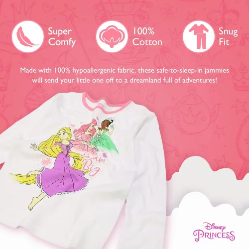 Vista 3 de Disney Conjunto de pijama de algodón ajustada de 6 piezas para niñas Frozen Princesas Minnie Mouse