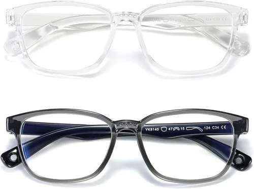 Vista 8 de Paquete de 2 gafas con bloqueo de luz azul para niños, antifatiga visual y protección UV, gafas para computadora, videojuegos, TV, teléfono