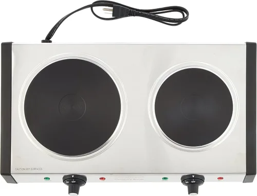 Vista 7 de Cuisinart CMW-70 Horno de microondas de acero inoxidable, quemador doble de plata y hierro fundido, 11.5 pulgadas de largo x 19.5 pulgadas de ancho
