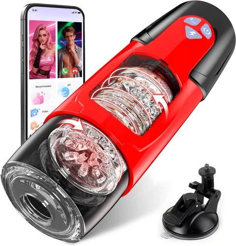 Vista 9 de Cafatop Masturbador masculino juguetes sexuales - Juguetes sexuales eléctricos para hombres con 6 empujones y 3 succiones, succión automática taza