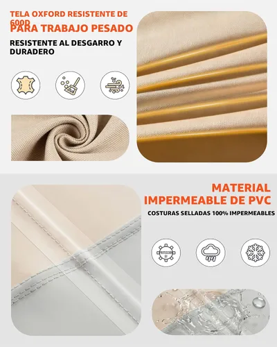 Vista 3 de Vailge Funda apilable para silla de patio, 100% impermeable, funda para silla de exterior, fundas de muebles de patio de alta resistencia, se adapta