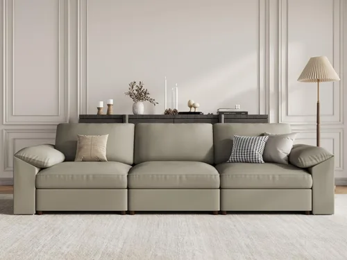Vista 21 de EASE MOOSE Sofá modular seccional, sofá en forma de U para sala de estar Beige
