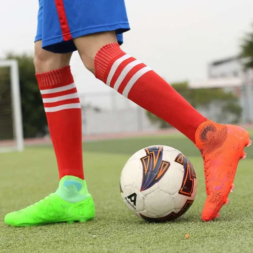 Vista 3 de Tacos FG unisex para entrenamiento atlético, antideslizantes, largos y altos, zapatos de fútbol para jóvenes