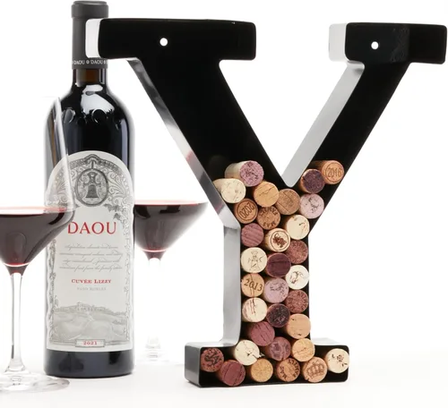 Vista 26 de Soporte de corcho con letra de vino (C) Arte decorativo de pared