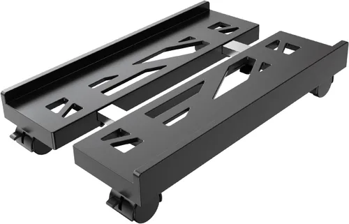 Vista 9 de Soporte de CPU móvil ajustable, Soporte de torre de computadora ventilado con 4 ruedas con rodamientos se adapta a la mayoría de torres de PC