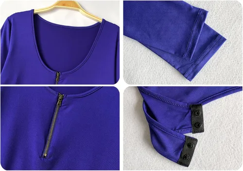 Vista 6 de sumtory - body manga larga con cremallera frontal, para mujer