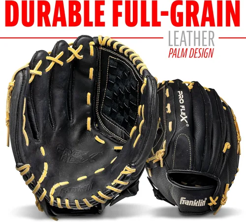 Vista 2 de Franklin Sports Baseball Glove - Proflex Adult Baseball + Softball Glove - Outfield + Infield - Right and Left Hand