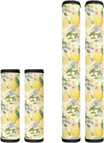 Vista 39 de Juego de 4 fundas protectoras de repuesto para manija de puerta de refrigerador con temática de té de la tarde para microondas, horno, refrigerador