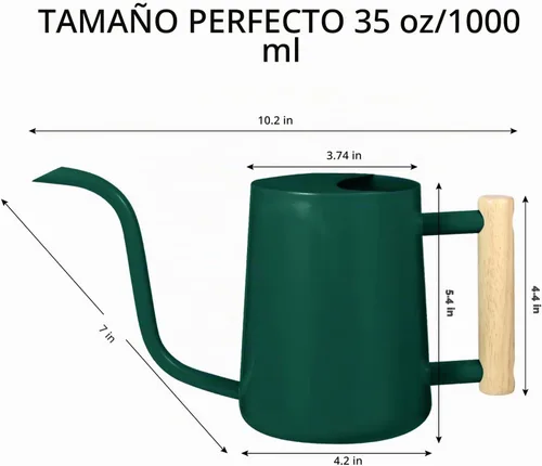Vista 7 de Regadera para plantas de interior, 35 onzas, pequeña regadera de metal de acero inoxidable para interiores, moderna maceta decorativa con boquilla