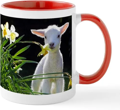 Vista 10 de CafePress EASTER LAMB AND FLOWERS - Taza de café de cerámica de 11 oz (11.0 fl oz)