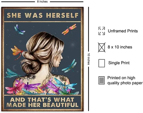 Vista 2 de Arte de pared con citas inspiradoras y positivas y decoración - Regalos de aliento para mujeres, adolescentes, niñas - Carteles con dichos