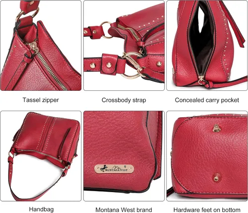 Vista 5 de Montana West Bolso de hombro oculto para mujer, bolso cruzado de moda