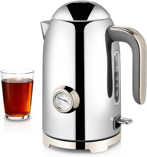 Vista 10 de SUSTEAS Tetera Eléctrica - Hervidor de Agua Caliente de 57 oz para Té con Termómetro, Tetera de Acero Inoxidable de 1500W de Calentamiento Rápido