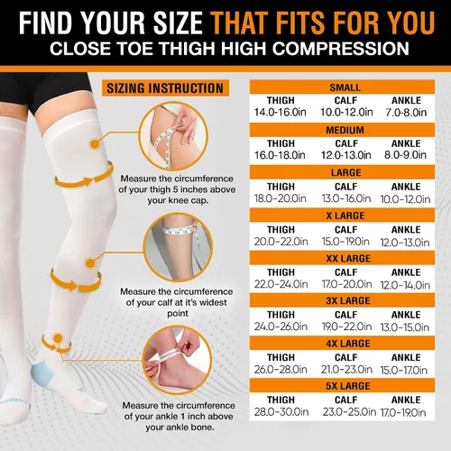 Vista 3 de Doc Miller TED Hose Medias altas hasta la rodilla Anti Embolismo para Mujeres y Hombres, Medias Quirúrgicas Estilo Hospital, Medias de Compresión