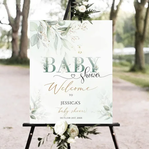 Vista 9 de Letreros de bienvenida personalizados para bebés, decoración de letrero de vegetación editable, plástico