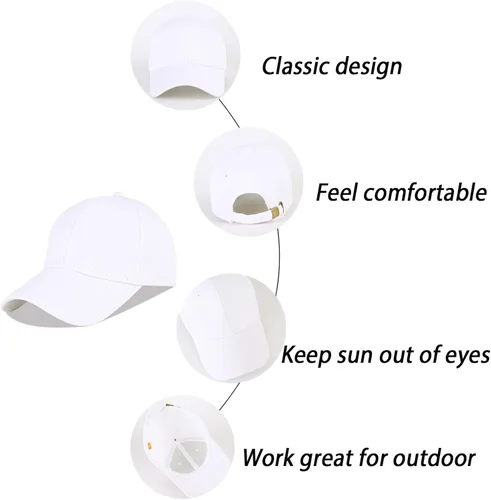 Vista 6 de LANGZHEN Unisex Baseball Cap 100% Cotton Fits Men Women Washed Denim Adjustable Dad Hat
