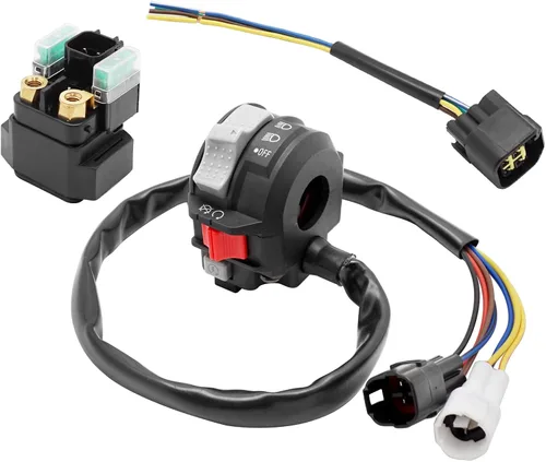 Vista 2 de M MATI Start Interruptor de parada y relé solenoide de arranque y enchufe para Yamaha YFZ450R YFZ450X 2009-2023 Kodiak 700 Some-Models 2016-2023
