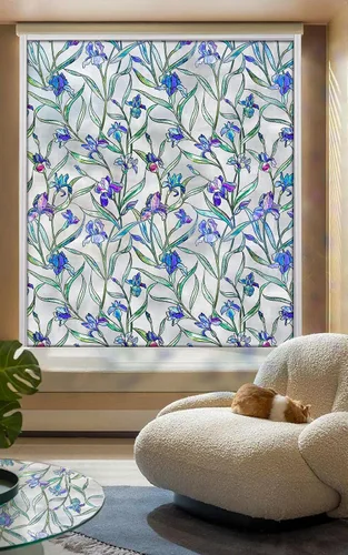 Vista 10 de Película de privacidad para ventana, películas de vidrio manchado para ventana 3D arco iris decorativas, adhesivo estático, tinte de ventana Arco