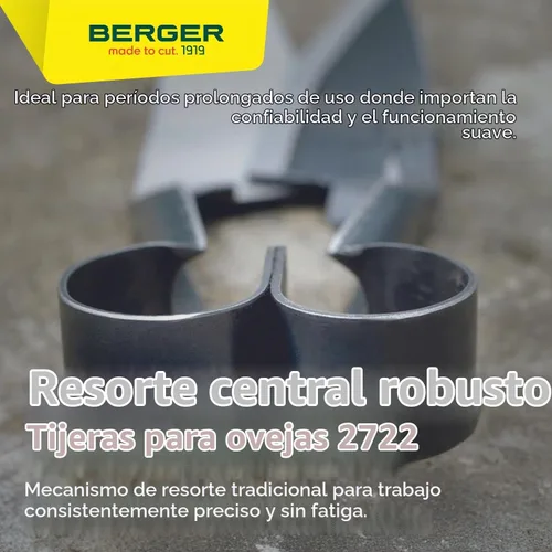 Vista 4 de BERGER Topiary & Sheep Shears 2722 - Cuchillas autoafilables de grado comercial, resorte de corazón, diseño ambidiestro, 6.1 pulgadas, borde
