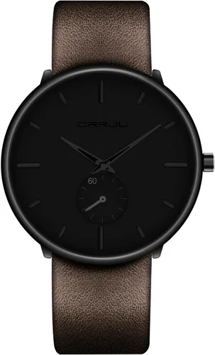 Vista 23 de Mens Watches Ultra-Thin Minimalist Waterproof-Fashion Wrist Watch for Men Unisex Dress with Leather Band