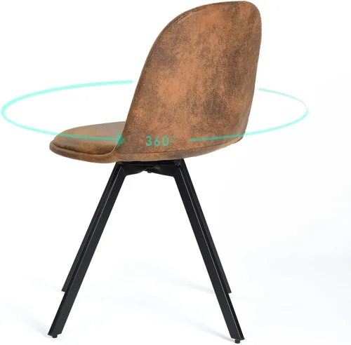 Vista 5 de Homy Casa Juego de 4 sillas de comedor tapizadas giratorias, sillas laterales modernas de mediados de siglo con marco de metal para cocina, sala