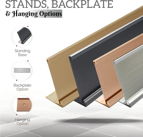 Vista 4 de Placa de identificación de oficina – Placa de nombre personalizada grabada para escritorio, 2 x 4 pulgadas, placa de nombre personalizada