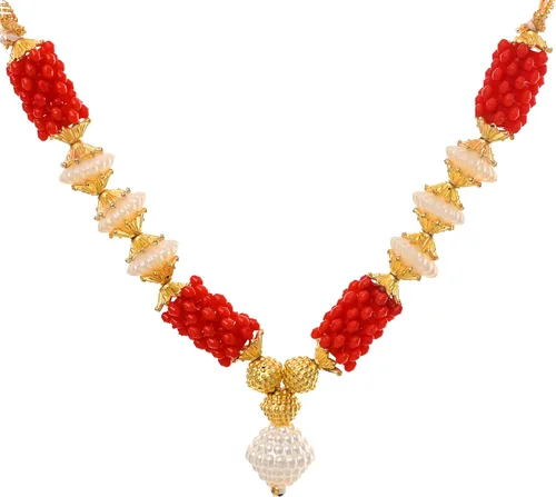 Vista 6 de Juego de 4 cuentas artificiales de Mala para ídolo-Mala para Dios, artículos de Pooja Sringar, decoración tradicional de festivales, decoración
