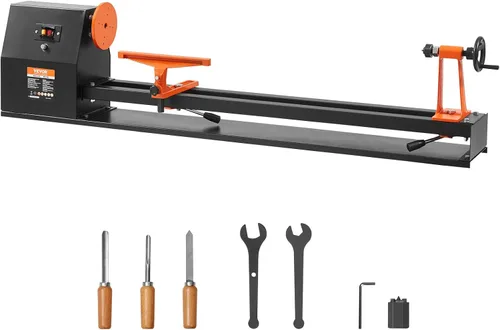 Vista 14 de VEVOR Mini máquina de torno, 7 cm x 16 cm, Mini herramientas de torno para madera de 24VDC 96W, accesorios de máquina de fresado, 7 velocidades