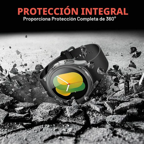 Vista 5 de Misxi - Funda con protector de pantalla para Galaxy Watch 5/4 de 1.575 in 1 negro + 1 transparente