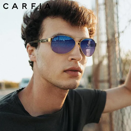 Vista 2 de CARFIA Classic Polarized Sunglasses for Men Women UV400 Protection Pilot Metal Frame Mirror Lens Eyewear