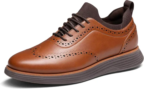 Vista 10 de Bruno Marc Zapatillas de vestir MaxFlex Oxfords para hombre Marrón