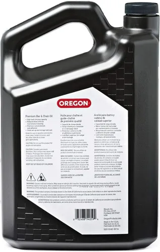 Vista 2 de Oregon 54-059 Aceite y lubricante premium para barra y cadena de motosierras, botella de 1 galón (128 fl.oz / 4500 ml)