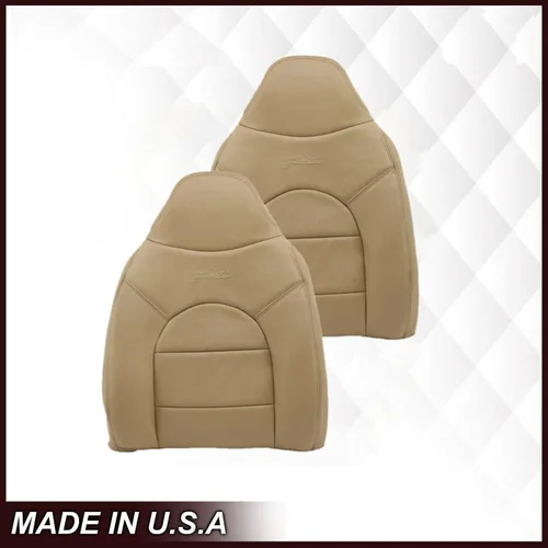 Vista 4 de 2000 Ford F250 F350 F450 Lariat Super Duty Funda de asiento de cuero genuino de repuesto en color marrón pergamino medio