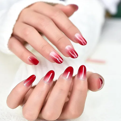 Vista 35 de Gelnails - Uñas postizas cortas a presión con punta francesa blanca, 30 Almendra francesa blanca