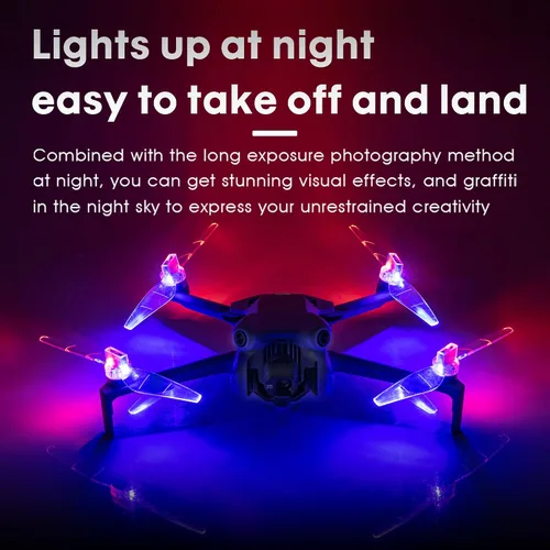 Vista 2 de Mini 4/3 hélices de repuesto de luces LED de repuesto para DJI Mini 3/4 Fly More Combo Plus Drone (2 pares)