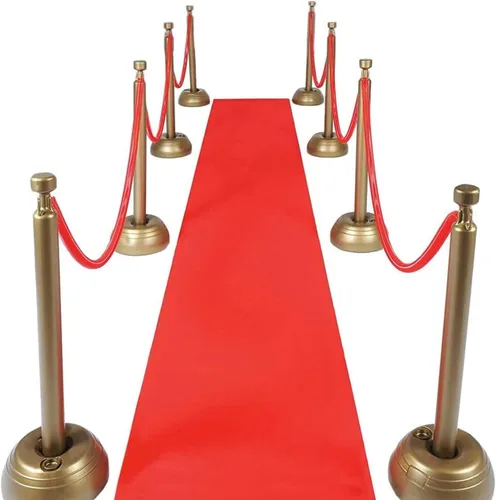 Vista 8 de Alfombra negra para pasillo de boda, 2 x 15 pies, tela de poliéster no tejida, alfombra negra para temática de noche de premios, bailes, fiestas