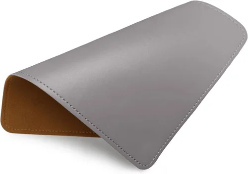 Vista 11 de Alfombrilla para mouse, alfombrilla de mouse de poliuretano, alfombrilla de mouse de cuero con borde cosido base de microfibra con antideslizante