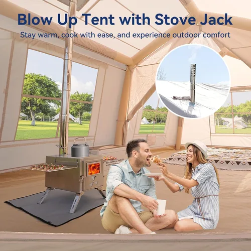Vista 7 de Inflatable Tent for Camping, Waterproof Oxford Large Blow Up Hot Tent with Pump, Easy Setup Inflatable Glamping House Air Tent for Family