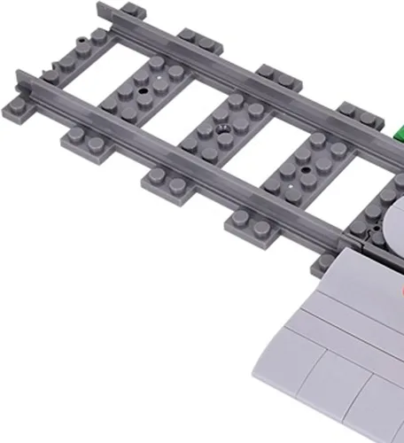 Vista 4 de Juego de Bloques de Construcción de Vías de Tren 01, Vías de Tren de la Ciudad, Bloques de Construcción de Paso a Nivel de Ferrocarril con Señal