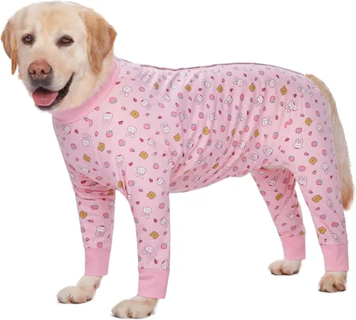 Vista 11 de Traje de recuperación para perros grandes y medianos después de la cirugía, mameluco antilameduras suave y transpirable para perros, alternativa al